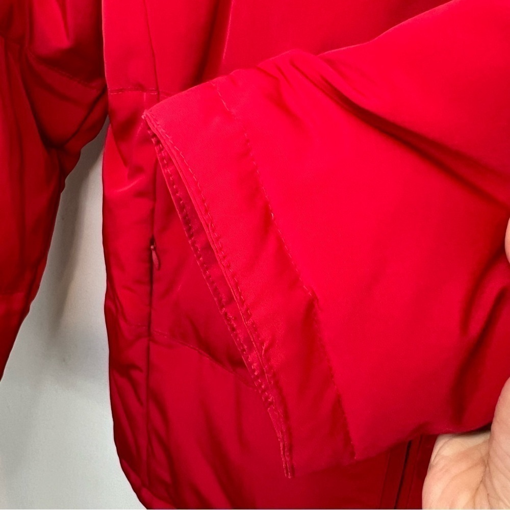 LIZ CLAIBORNE WATER REPELLENT Down Jacket Insulation Hooded Red Sz S Outdoor - Picture 8 of 16